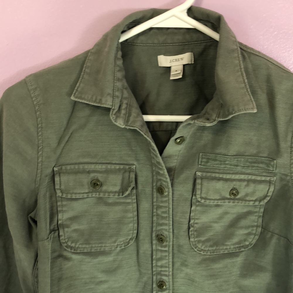 J. Crew Green Button Down Shirt - Picture 6 of 10